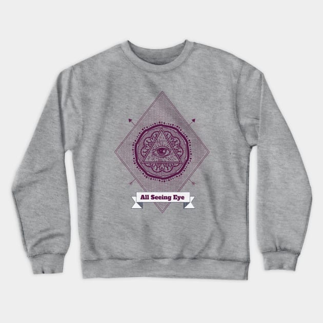 All Seeing Eye Sacred Geometry Crewneck Sweatshirt by World upside down